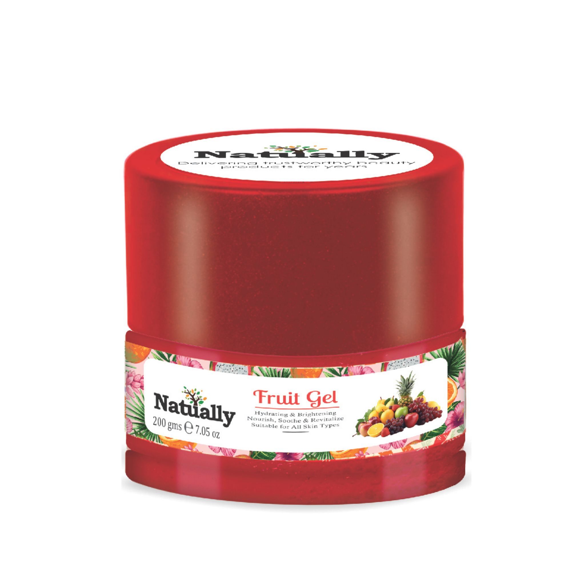 Natually Fruit  Gel  | Hydrating & Radiant  Skin brightens Dull Skin | 200g