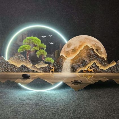 3D Acrylic LED Wall Art Style 22-Acrylic | Gloss Finish / H: 24 | L: 60 (Inch)