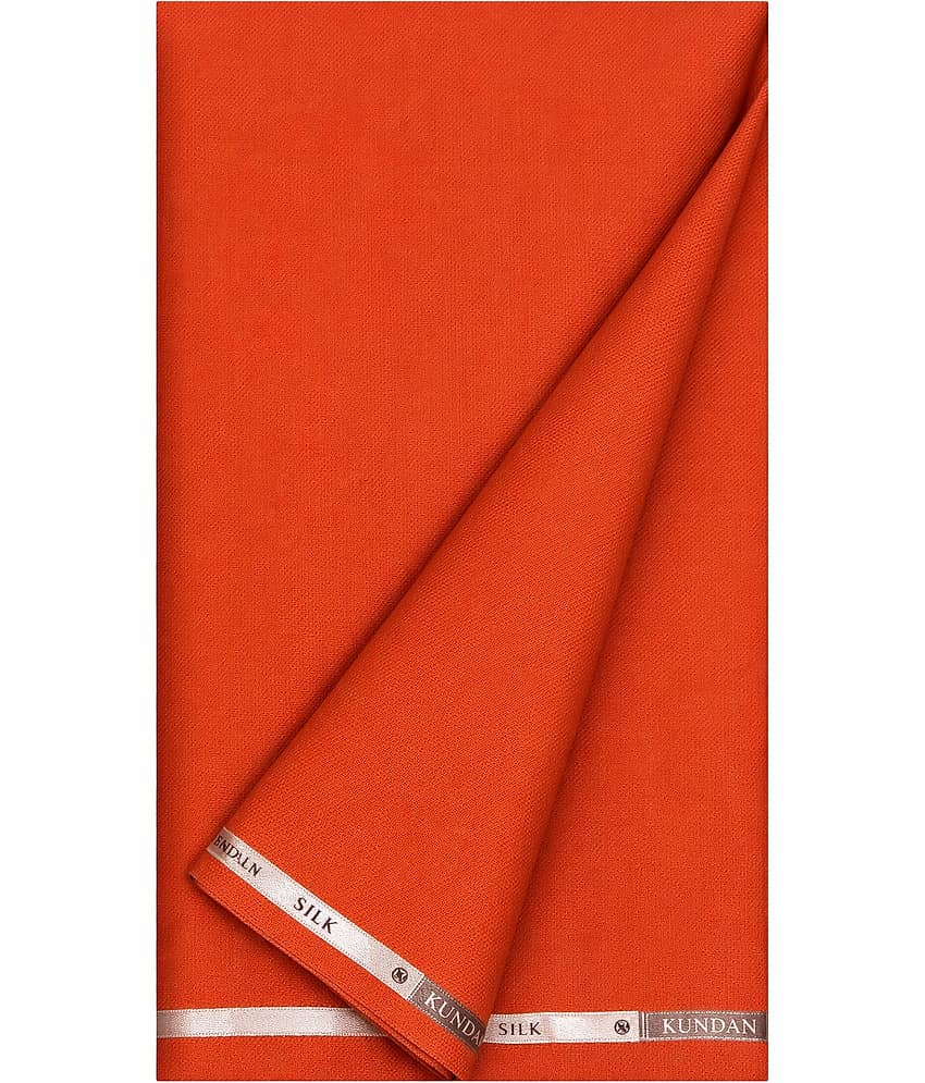 KUNDAN SULZ GWALIOR Orange Linen Men's Unstitched Pant Piece ( Pack of 1 )