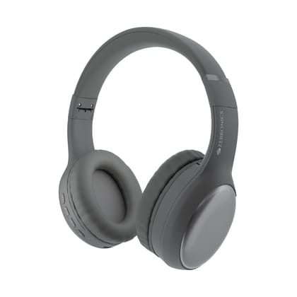 ZEBRONICS Thunder Max Bluetooth Over Ear Headphone with 120*Hrs Playback, 3 EQ Modes, 40mm Bass Driver, Fast Charging, Gaming Mode, Dual Pairing, BT v5.4, AUX, Metallic Finish (Grey) ZEBRONICS Thunder Max Bluetooth Over Ear Headphone with 120*Hrs Playbac