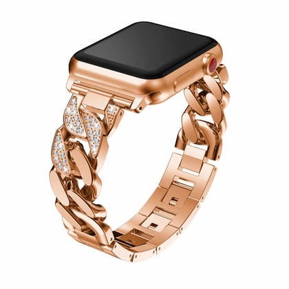 Valente Elegant 42mm Gold Tone Ladies Smartwatch Strap – Stainless Steel Band with Crystal Accents