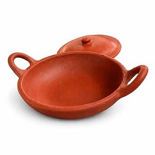Clay Appam Maker with Lid / Size 29.5x23.5x10 cm, 1.8 Kg, 23 cm or 9 inch Dia, 1 Qty.