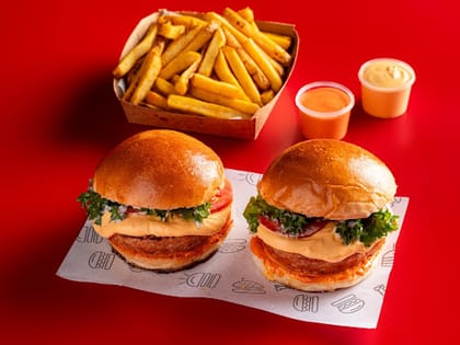 2 Louis Chicken Beast burger + Cheese fries + Hot Sauce