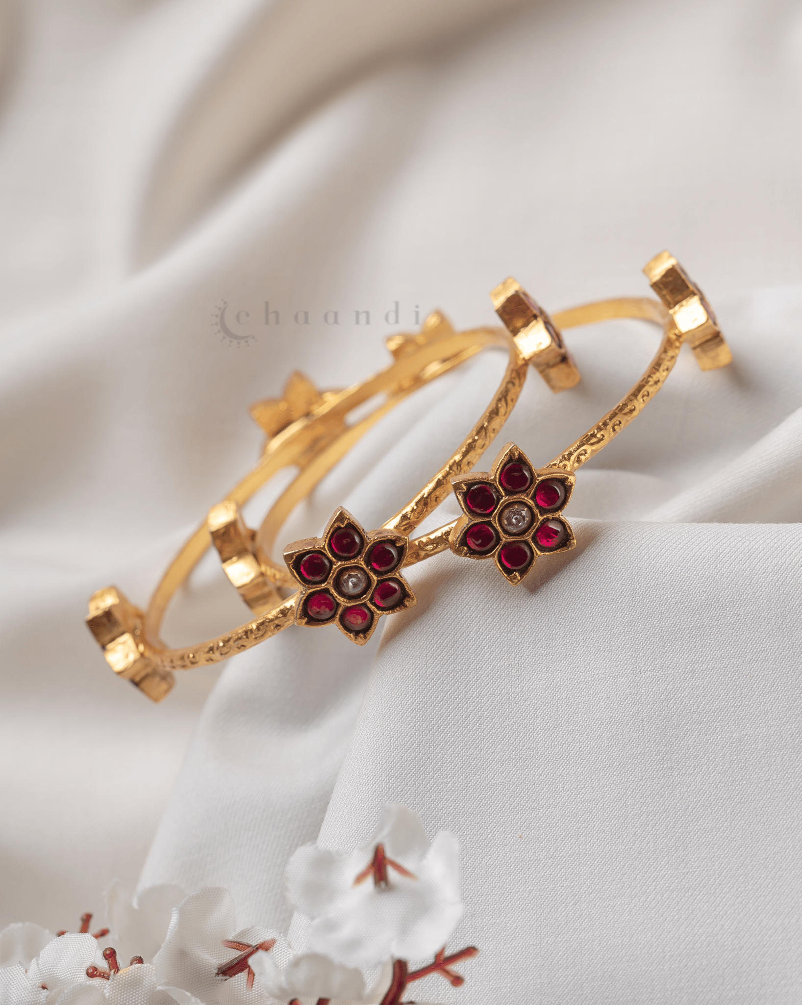 Gold Polish Silver Bangle CHB1132 (Pair)