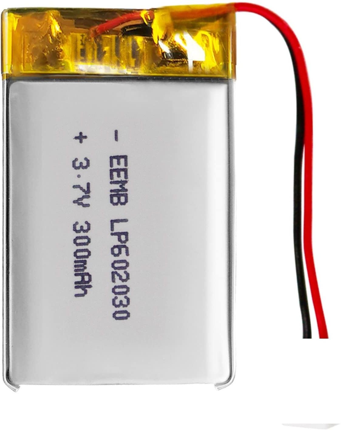 NOVEL 3.7V 300mAh Lithium Polymer Rechargeable Battery Model 602030 | Suitable for Bluetooth Devices, GPS Trackers, IoT Modules and DIY Electronics