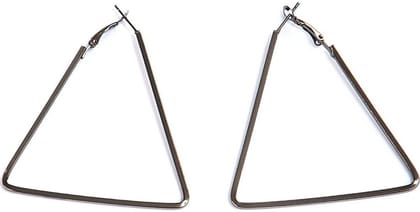 New Fancy Polished Alloy Big Triangle Hoop Earrings for Women