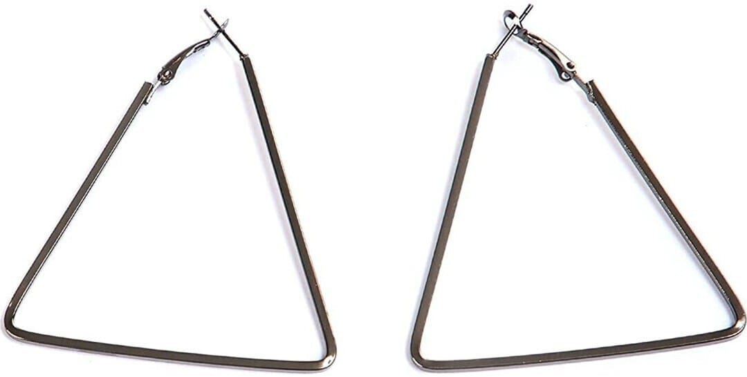 New Fancy Polished Alloy Big Triangle Hoop Earrings for Women