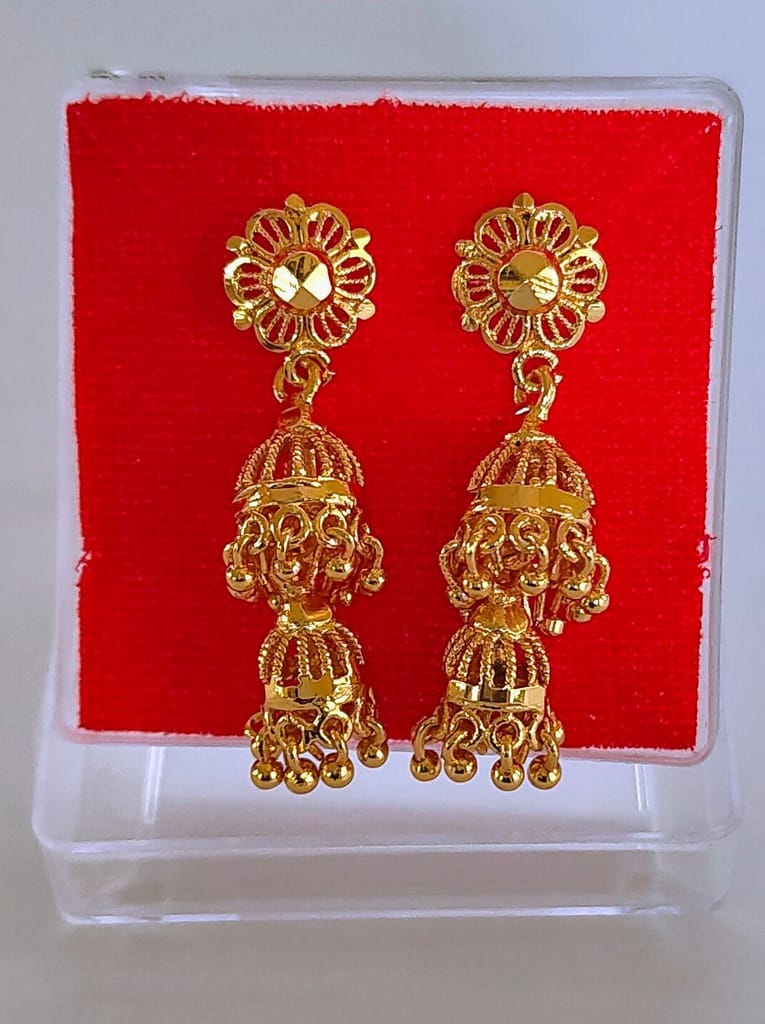 Gold Plated Traditional Indian Jhumka Earrings