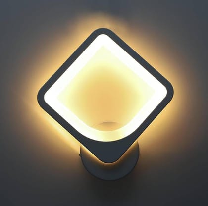 SPARKWORLD 8W Diamond-Shaped LED Wall Sconce Warm White Accent Light | Colour: Modern Square