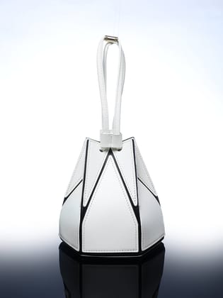 The Origami Bucket Bag - Cream White-Handbag