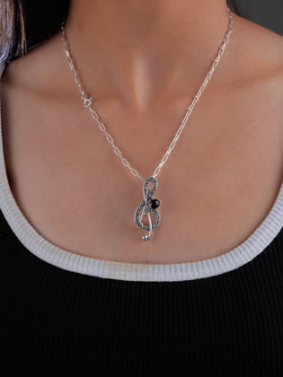 Marcasite Melody Silver Brooch Cum Pendant