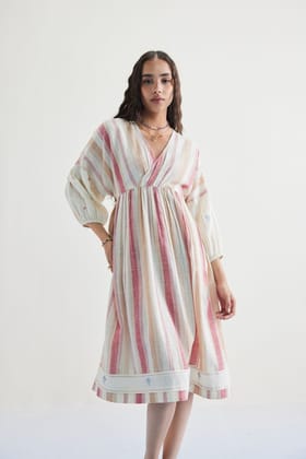 The Reef Shore Handwoven Kala Cotton Midi Dress-3XS