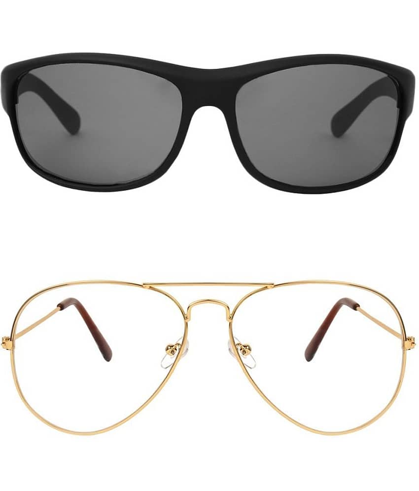 Kanny Devis - Black Wrap Around Sunglasses ( Pack of 2 )