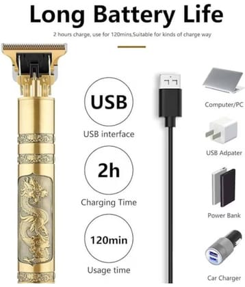 Gatih Hair Trimmer Gold Cordless Moustache Trimmer With 120 minutes Runtime