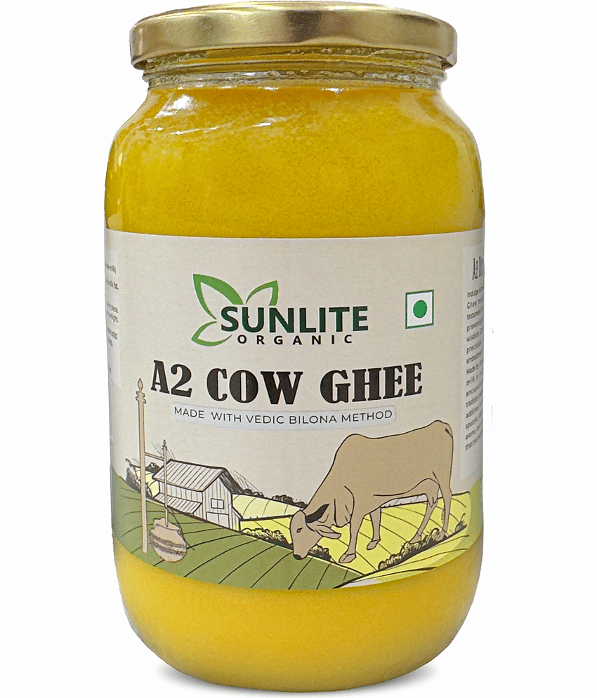 Sunlite Organic A2 Desi Cow Ghee, 100% Pure, Vedic Bilona Method, Hand Churned Ghee 1000 mL