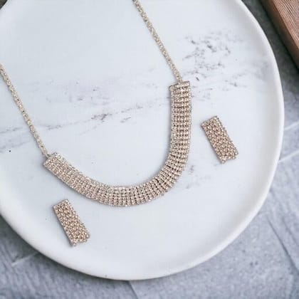 Off-White Rose-Gold Plated AD Studded Handcrafted Jewellery