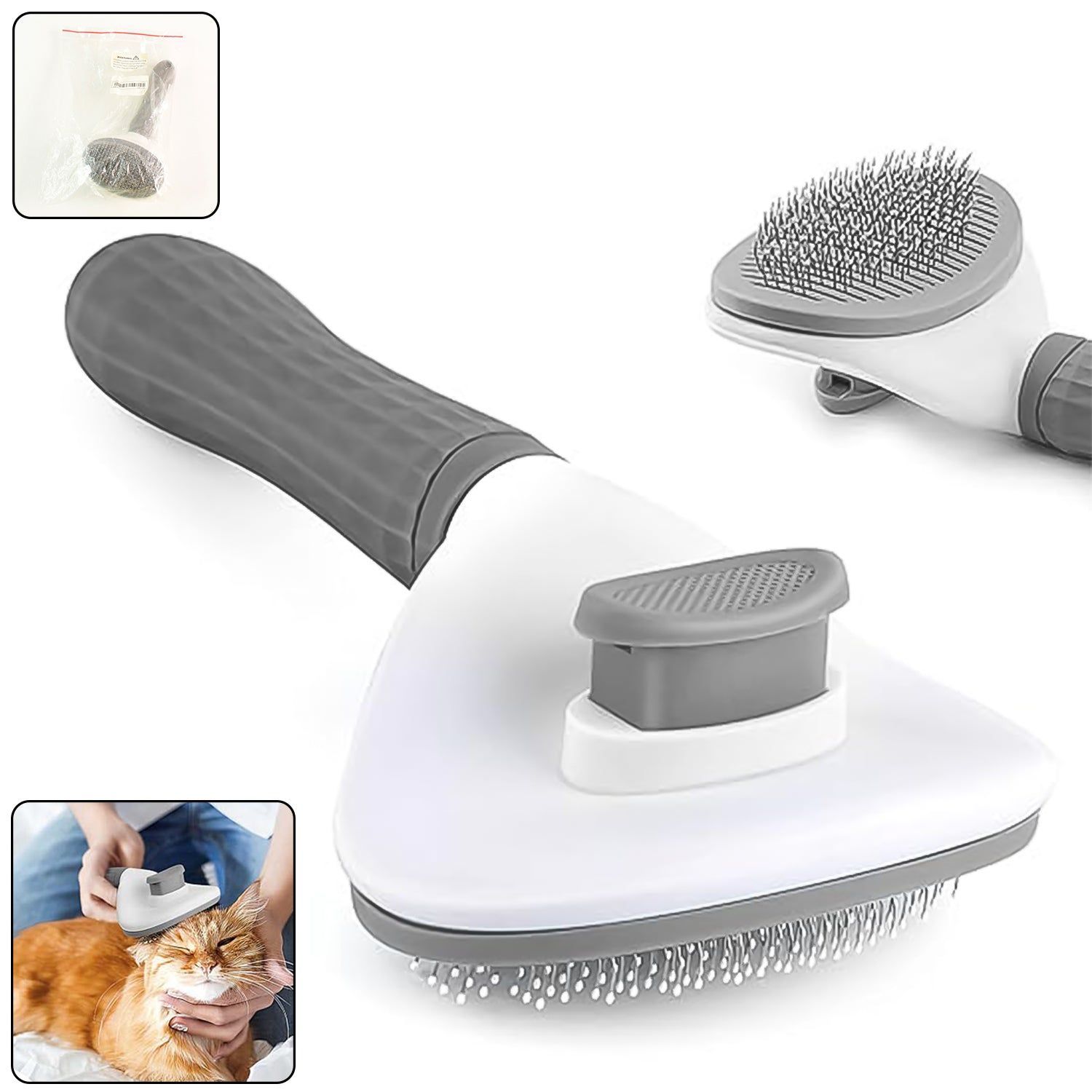 Self-Cleaning Slicker Brush for Dogs & Cats (1 Pc)