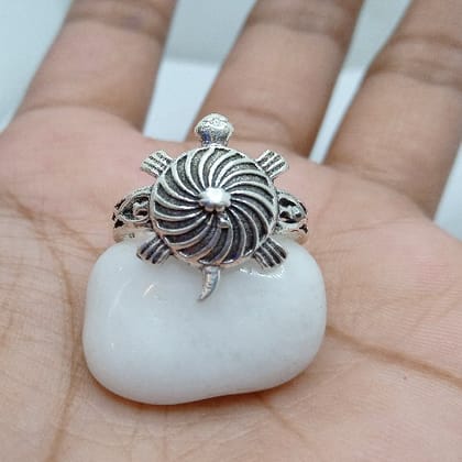Turtel Ring 916percent Pure Silver R-12