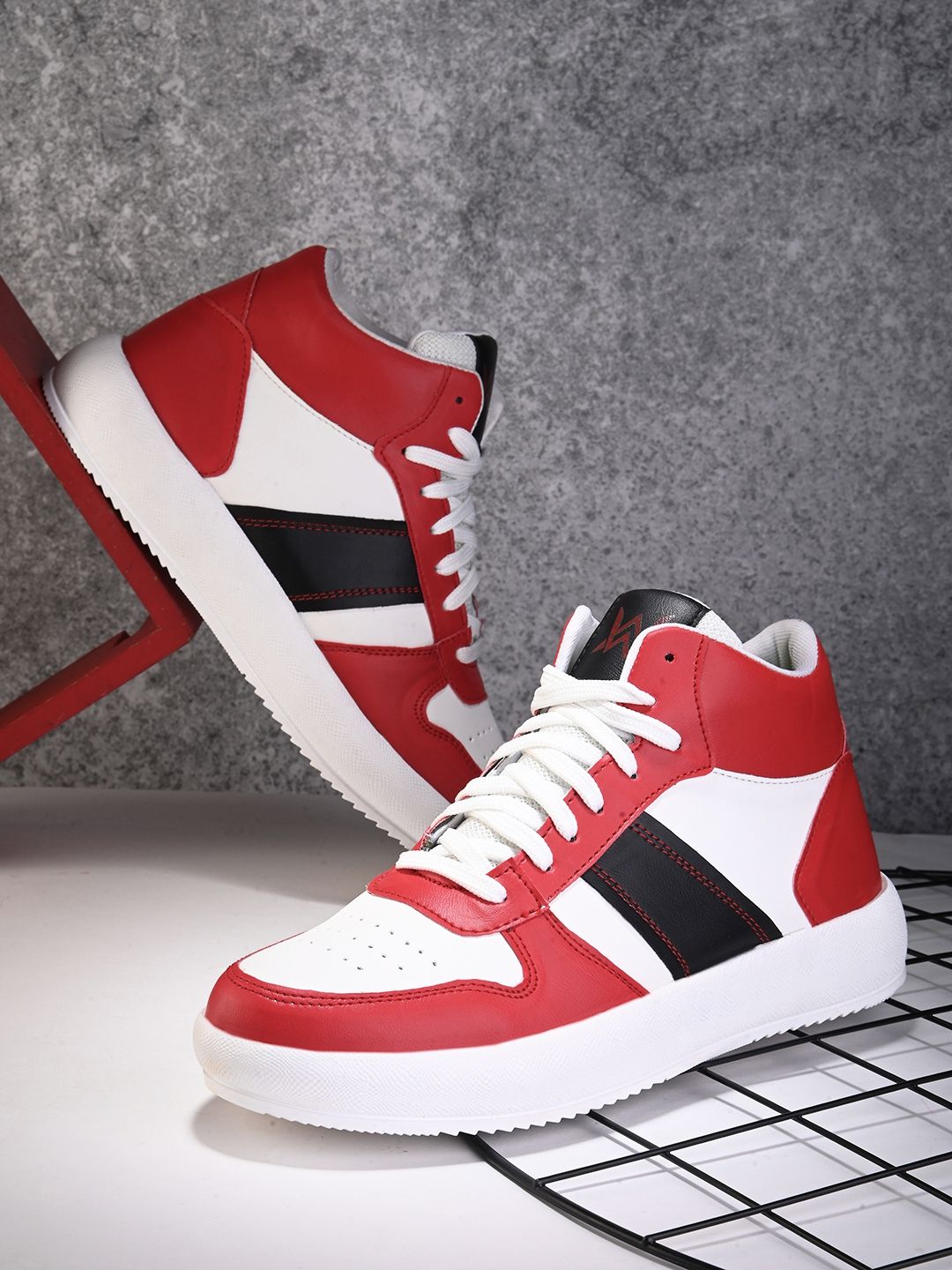 Woakers Red synthetic leather Lace up Causal ShoesforMen - UK7