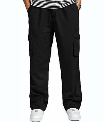 Reoutlook Regular Flat Men's Cargos - Black ( Pack of 1 )