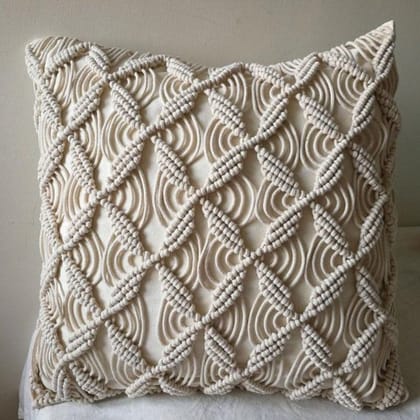 Stylish Handmade Macrame Cushion Cover-Single