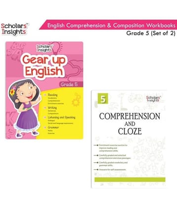 Scholars Insights Combo Set of Comprehension & Composition English Grammar  Workbooks Grade 5| Set of 2