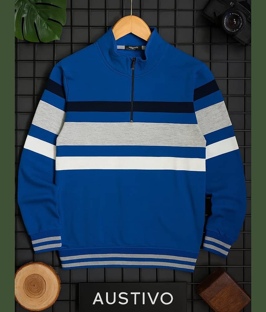 AUSTIVO Cotton Blend High Neck Men's Sweatshirt - Multi ( Pack of 1 )