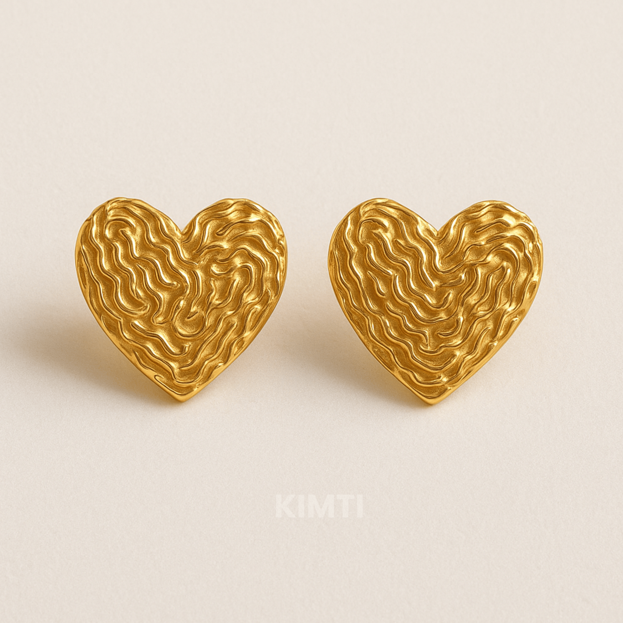 18K Gold Plated Tide Heart Earrings