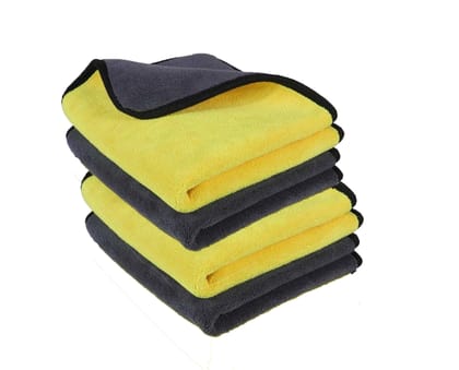 Rudra Microfiber Cleaning Cloths, 600gsm Ultra-Thick Drying Towel Car, Home Polishing Dry Microfiber Cleaning Cloth (4 Units) Rudra Microfiber Cleaning Cloths, 600gsm Ultra-Thick Drying Towel Car, Home Polishing Dry Microfiber Cleaning Cloth (4 Units)