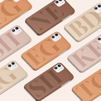 Name Initial Custom  Slim Soft Cases-Nude Blush