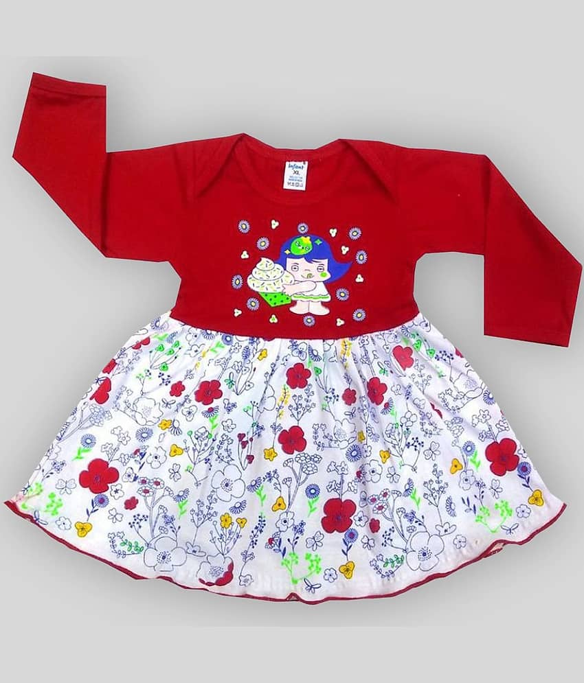 INFANT Baby Girls 100% Cotton Frocks ( Red )