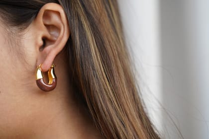 Vintage Enamel Hoops-Hazel