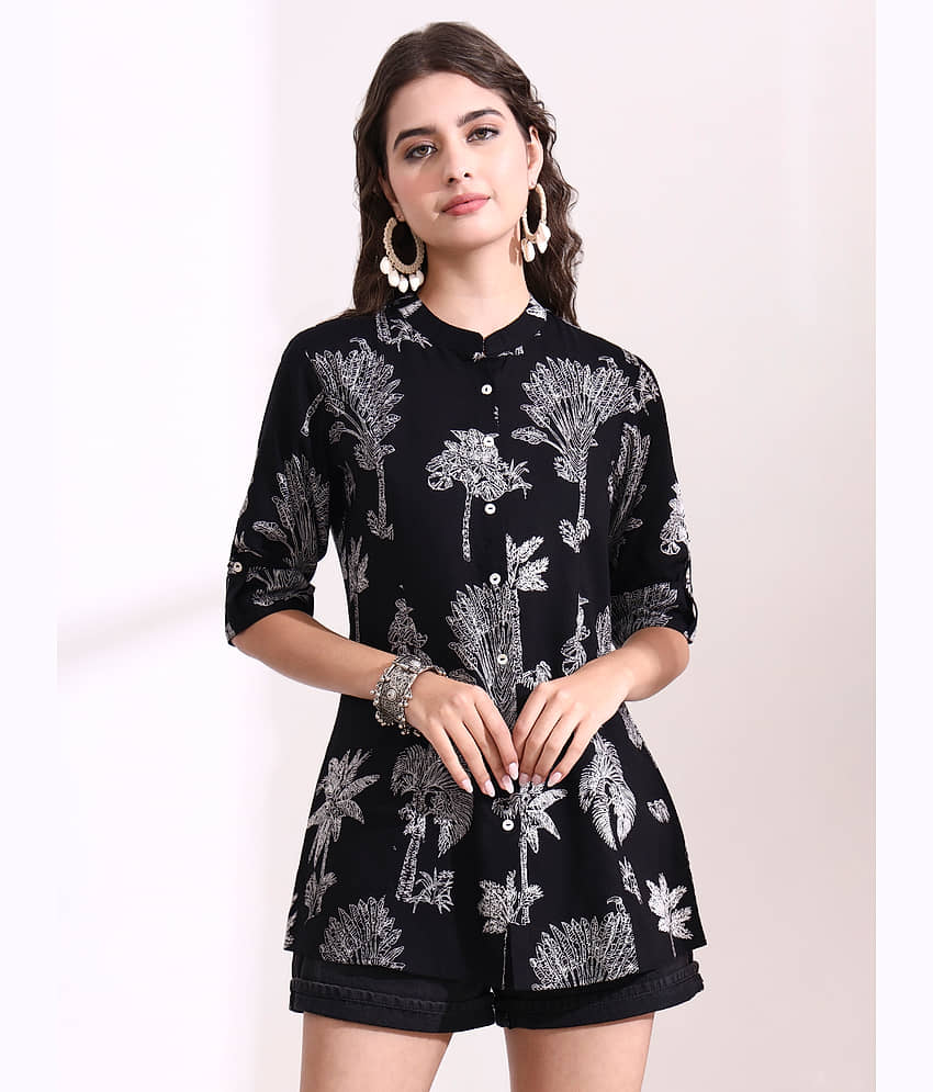 Divena Women's Viscose Rayon Regular Top ( Black )