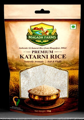 Magadh Farms Premium Katarni Rice 1kg | GI Tagged Bhagalpuri Rice from Jagdishpur, Bihar | Naturally Aromatic, Soft & Fluffy | Unpolished | Easy to Digest