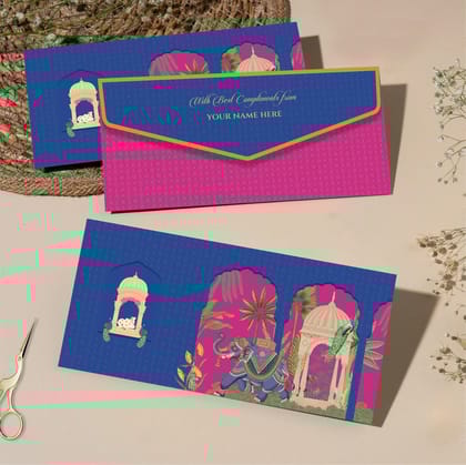 Personalised Money Envelopes - Royal Courtyard- Set of 20-Blue