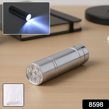 Portable&nbsp;Mini Torch, Super-Bright Mini 6 LED Bulb Pocket Torches - Small Keyring Torch Flashlight for Camping, Hiking, DIY, Travelling, Outdoors and More 3 Battery operated (Battery not included / 1 pc / Mix Color )