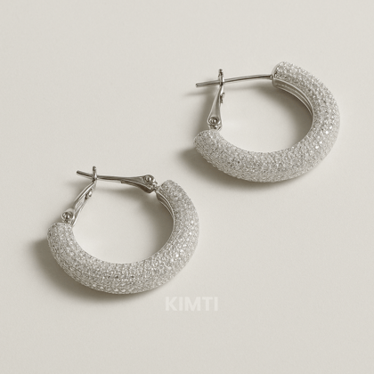 Silver Round Bali Earrings