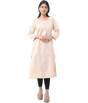 DESHBANDHU DBK - Beige Cotton Women's Straight Kurti