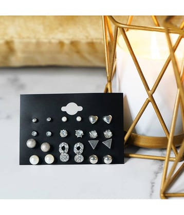 Thrillz Silver Stud Earrings ( More Than 10 )