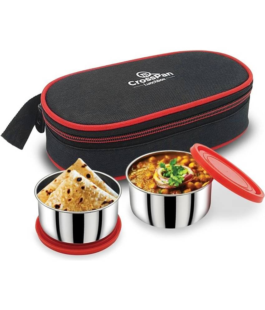 CrossPan Freshmeal Lunch Box/Tiffin Box Stainless Steel Lunch Box 2 - Container ( Pack of 1 )