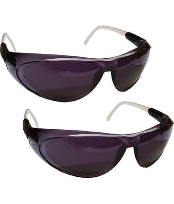 Sun100 Black Men's and Women's Safety Goggles (Pack of 2) Glasses for Biking, Ri Safety Goggles