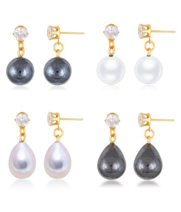 Stylish Fancy and festive wear Alloy Gold  Plated Drop Earring Combo set for Women and Girls ( Pack of- 4 Pair Earrings) - Golden