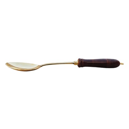 Brass Rice Spoon With Wooden Handle (BCMAS178 B)