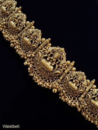 4cm broad laxmiji with top peacock design waistbelt