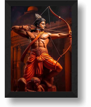 Saf Shree Ram Lala Religious Wall Hanging Painting With Frame
