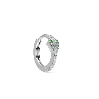 Zirconia snake hoop - Pair-Rhodium