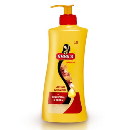 Meera Strong and Healthy Shampoo, With Goodness Of Kunkudukai and Badam, For Men And Women ,650ml, Yellow (MSAM0650SNH01R) Meera Strong and Healthy Shampoo, With Goodness Of Kunkudukai and Badam, For Men And Women ,650ml, Yellow (MSAM0650SNH01R) - Yellow