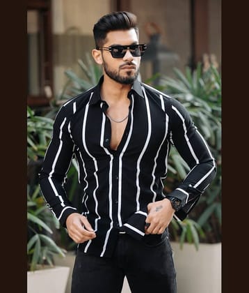 VENIZ WESTERN WEAR Poly Cotton Regular Fit Printed Full Sleeves Men's Casual Shirt - Black ( Pack of 1 )
