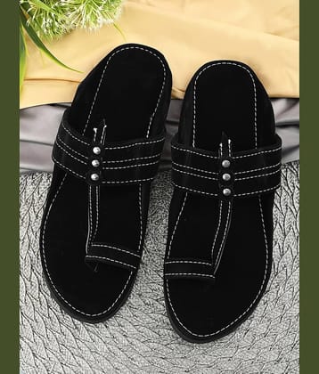 Anjaneya Creations Black Men's Kolhapuris