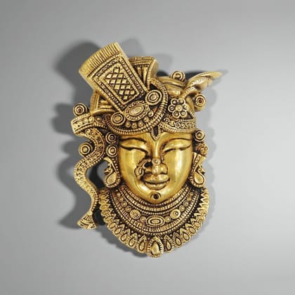 Brass Shrinath Ji Idol Statue | Krishna Puja & Temple Murti, Height : 6 Inch (BSMAS1720 A)